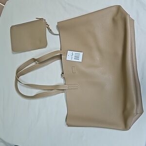 Tan Pebble textured leather-like Tote